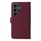 For Samsung Galaxy S25 Ultra 5G BETOPNICE BN-005 2 in 1 Detachable Imitate Genuine Leather Phone Case(Wine Red) - 3