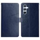 For Samsung Galaxy A56 5G Y-shaped Pattern Flip Leather Phone Case(Blue) - 1