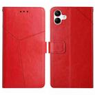 For Samsung Galaxy A07 5G Y-shaped Pattern Flip Leather Phone Case(Red) - 1