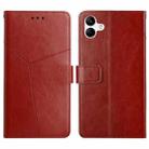 For Samsung Galaxy A07 5G Y-shaped Pattern Flip Leather Phone Case(Brown) - 1