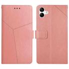 For Samsung Galaxy A07 5G Y-shaped Pattern Flip Leather Phone Case(Pink) - 1
