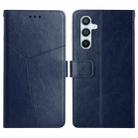 For Samsung Galaxy A17 5G Y-shaped Pattern Flip Leather Phone Case(Blue) - 1