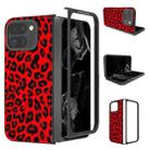 For Google Pixel 9 Pro Fold Black Frame Leopard Full Coverage Phone Case(Red Leopard) - 1