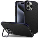 For iPhone 13 Pro Carbon Fiber Texture Lens Holder TPU Phone Case(Blue) - 1