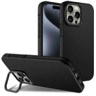 For iPhone 14 Pro Carbon Fiber Texture Lens Holder TPU Phone Case(Black) - 1