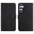 For Samsung Galaxy A36 5G Skin Feel Butterfly Embossed Flip Leather Phone Case(Black) - 1