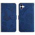 For Samsung Galaxy A07 5G Skin Feel Butterfly Embossed Flip Leather Phone Case(Blue) - 1