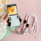 For Samsung Galaxy Z Flip5 TPU Macaron Hinge Phone Case with 3 in 1 Crossbody Rope(White) - 3