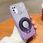 For Infinix Hot 10 Play Plated Gradient Glitter Round Holder TPU Phone Case(Purple) - 1