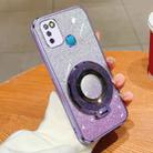 For Infinix Smart 5 Plated Gradient Glitter Round Holder TPU Phone Case(Purple) - 1