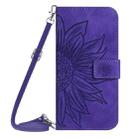 For Samsung Galaxy A16 5G Skin Feel Sun Flower Embossed Flip Leather Phone Case with Lanyard(Dark Purple) - 2