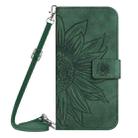 For Samsung Galaxy A56 5G Skin Feel Sun Flower Embossed Flip Leather Phone Case with Lanyard(Green) - 2