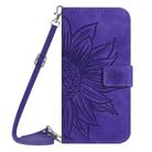 For Samsung Galaxy A06 5G Skin Feel Sun Flower Embossed Flip Leather Phone Case with Lanyard(Dark Purple) - 2