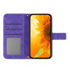 For Samsung Galaxy A06 5G Skin Feel Sun Flower Embossed Flip Leather Phone Case with Lanyard(Dark Purple) - 3
