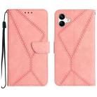 For Samsung Galaxy A07 5G Stitching Embossed Leather Phone Case(Pink) - 1