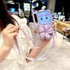 For Huawei Pura X Colorful Woven Pattern 3D Yarn Flower Phone Case with Lanyard(Purple) - 2