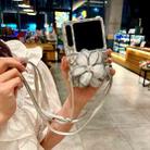For Huawei Pura X Colorful Woven Pattern 3D Yarn Flower Phone Case with Lanyard(White) - 2