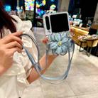 For Huawei Pura X Colorful Woven Pattern 3D Yarn Flower Phone Case with Lanyard(Blue) - 2