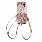 For Honor Magic V Flip Colorful Woven Pattern 3D Yarn Flower Phone Case with Lanyard(Pink) - 1