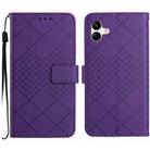 For Samsung Galaxy A06 5G Rhombic Grid Texture Leather Phone Case(Purple) - 1