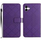 For Samsung Galaxy A07 5G Rhombic Grid Texture Leather Phone Case(Purple) - 1