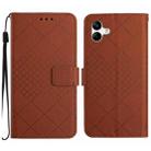 For Samsung Galaxy A07 5G Rhombic Grid Texture Leather Phone Case(Brown) - 1