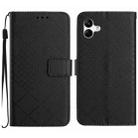 For Samsung Galaxy A07 5G Rhombic Grid Texture Leather Phone Case(Black) - 1
