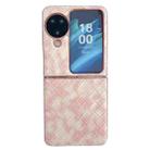For OPPO Find N3 Flip Colorful Woven Pattern Full Coverage Phone Case(Pink) - 1