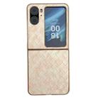 For OPPO Find N2 Flip Colorful Woven Pattern Full Coverage Phone Case(Orange) - 1