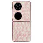 For Huawei Pocket 2 Colorful Woven Pattern Full Coverage Phone Case(Pink) - 1