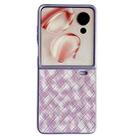 For Honor Magic V Flip Colorful Woven Pattern Full Coverage Phone Case(Purple) - 1