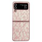 For Samsung Galaxy Z Flip3 5G Colorful Woven Pattern Full Coverage Phone Case(Pink) - 1
