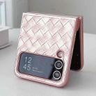 For Samsung Galaxy Z Flip3 5G Colorful Woven Pattern Full Coverage Phone Case(Pink) - 3