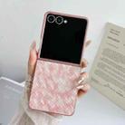 For Samsung Galaxy Z Flip7 5G Colorful Woven Pattern Full Coverage Phone Case(Pink) - 2