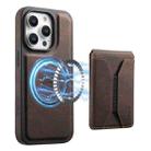 For iPhone 12 Pro Max Denior D17 Skin Feel MagSafe Detachable Card Slot Phone Case(Brown) - 1