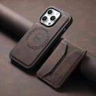 For iPhone 12 Pro Max Denior D17 Skin Feel MagSafe Detachable Card Slot Phone Case(Brown) - 2