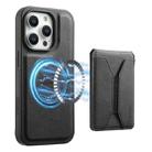 For iPhone 12 Pro Max Denior D17 Skin Feel MagSafe Detachable Card Slot Phone Case(Black) - 1