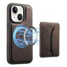 For iPhone 14 / 13 Denior D17 Skin Feel MagSafe Detachable Card Slot Phone Case(Brown) - 1