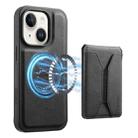 For iPhone 15 Plus / 14 Plus Denior D17 Skin Feel MagSafe Detachable Card Slot Phone Case(Black) - 1