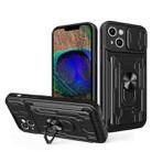 For iPhone 15 Sliding Camshield TPU+PC Phone Case with Card Slot(Black) - 1