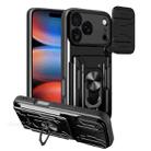 For iPhone 17 Pro Sliding Camshield TPU+PC Phone Case with Card Slot(Black) - 1