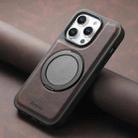 For iPhone 12 / 12 Pro Denior A14 Skin Feel Rotating Holder MagSafe Phone Case(Brown) - 2