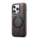 For iPhone 12 / 12 Pro Denior A14 Skin Feel Rotating Holder MagSafe Phone Case(Brown) - 3