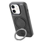 For iPhone 12 / 12 Pro Denior A14 Skin Feel Rotating Holder MagSafe Phone Case(Black) - 1