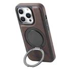 For iPhone 12 Pro Max Denior A14 Skin Feel Rotating Holder MagSafe Phone Case(Brown) - 1