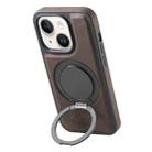 For iPhone 14 / 13 Denior A14 Skin Feel Rotating Holder MagSafe Phone Case(Brown) - 1