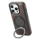 For iPhone 14 Pro Denior A14 Skin Feel Rotating Holder MagSafe Phone Case(Brown) - 1