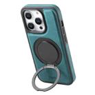 For iPhone 15 Pro Denior A14 Skin Feel Rotating Holder MagSafe Phone Case(Blue) - 1