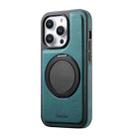 For iPhone 15 Pro Denior A14 Skin Feel Rotating Holder MagSafe Phone Case(Blue) - 3