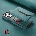 For iPhone 12 / 12 Pro Denior D18 Skin Feel Rotating Holder MagSafe Detachable Card Slot Phone Case(Blue) - 3